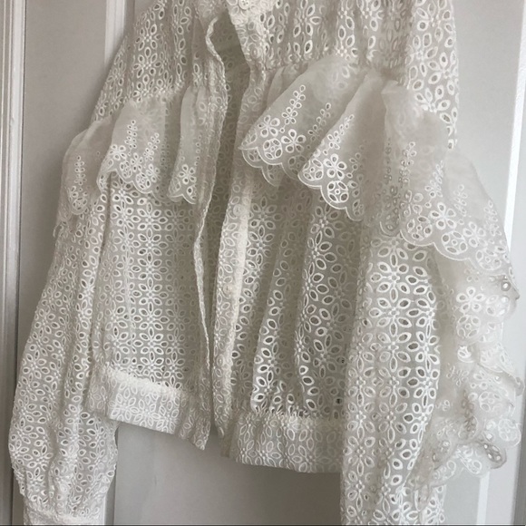 self-portrait Floral Organza Eyelet Lace Blouse - Picture 6 of 8